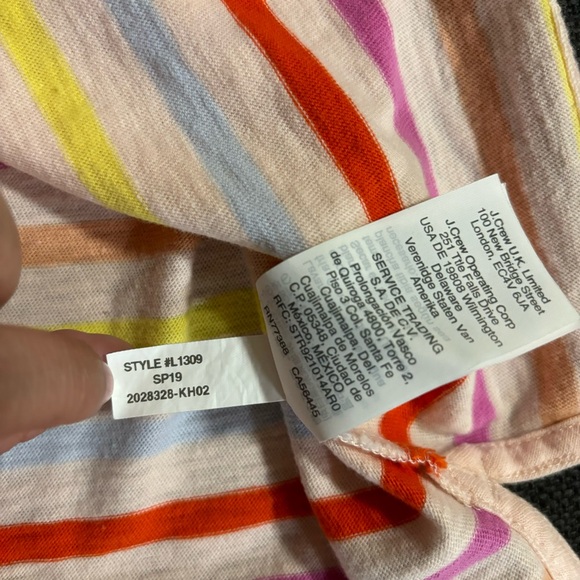 J. Crew Striped Boat Neck 3/4 Sleeve Top in Pink/Multicolor Size XXS - Picture 11 of 11